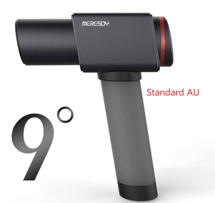 MERESOY 9 Massage Gun for Wellness showing ergonomic design and adjustable angle.