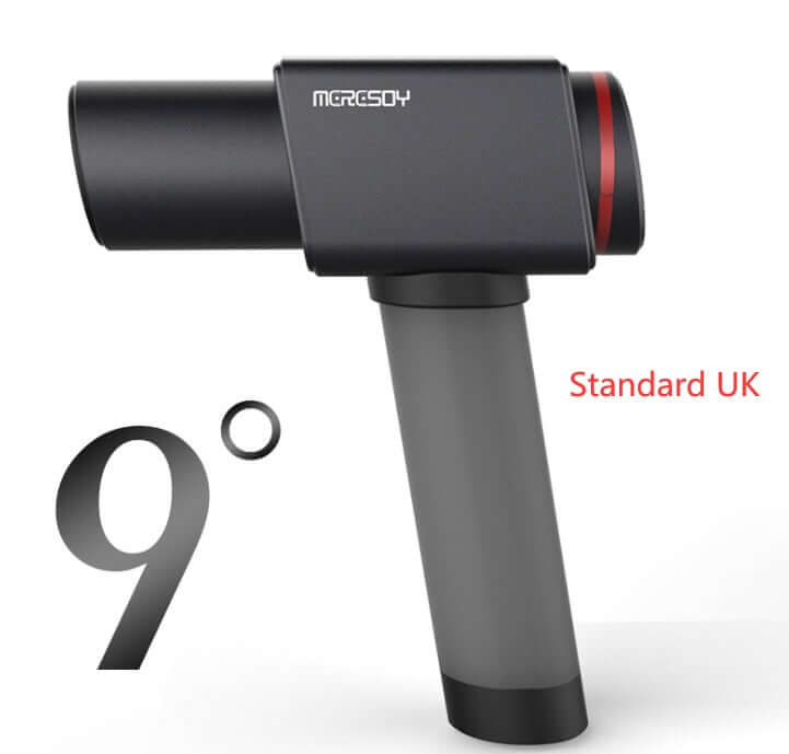 MERESOY 9 Massage Gun for Wellness showing ergonomic design and adjustable angle for effective massage therapy.