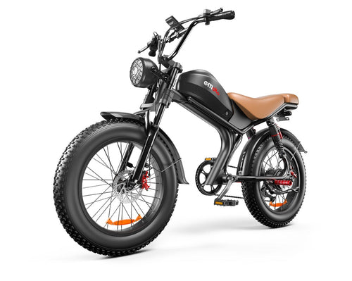 VoltCruze™ C93 high-speed fat tire electric bike with 1000W motor and dual shock suspension in urban setting.