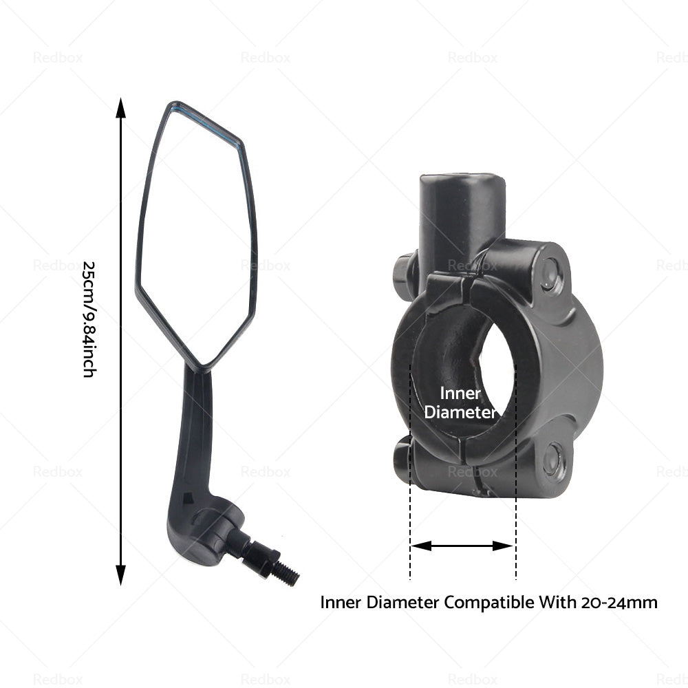 Bicycle Handlebar Rearview Mirrors Rectangle Back Mirror Suitable For Bike & Cycle-2