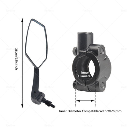 Bicycle Handlebar Rearview Mirrors Rectangle Back Mirror Suitable For Bike & Cycle-2