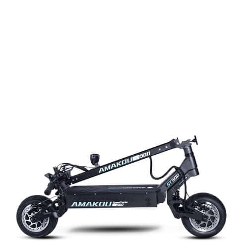 AMAKOU 500 dual motor folding electric scooter, compact design, perfect for portability and speed.