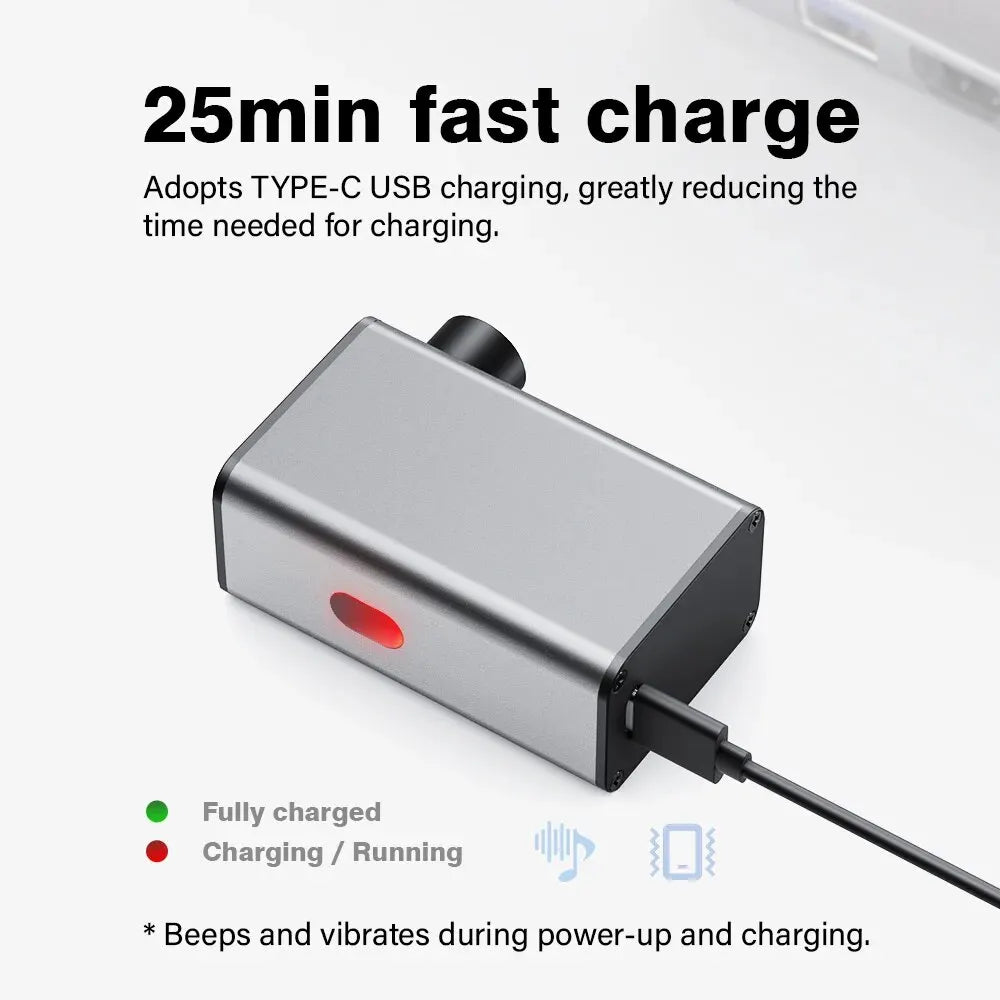 NNEOBA A3 Mini Electric Bicycle Air Pump Cordless Aluminum Inflator Grey-3