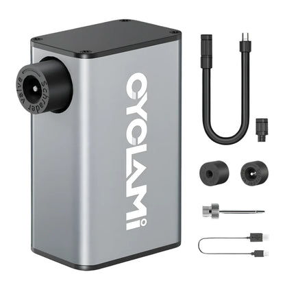 NNEOBA A3 Mini Electric Bicycle Air Pump Cordless Aluminum Inflator Grey-0
