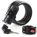 NNEDSZ 1.2m 2 Keys Bicycle Lock Bike Cable Locks Motorcycle Lock  Mounting Bracket Scooter Lock-0