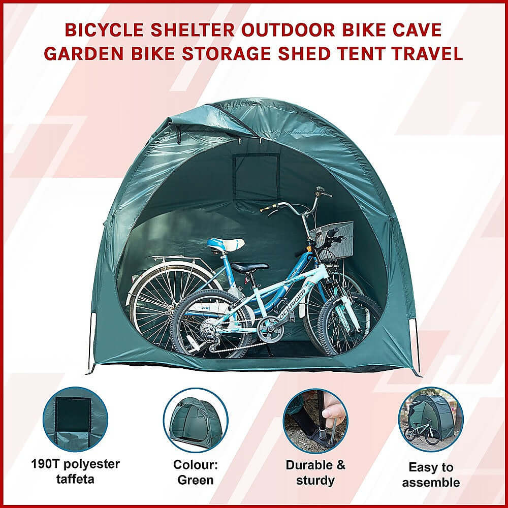 NNEDSZ Bicycle Shelter Outdoor Bike Cave Garden Bike Storage Shed Tent Travel-2