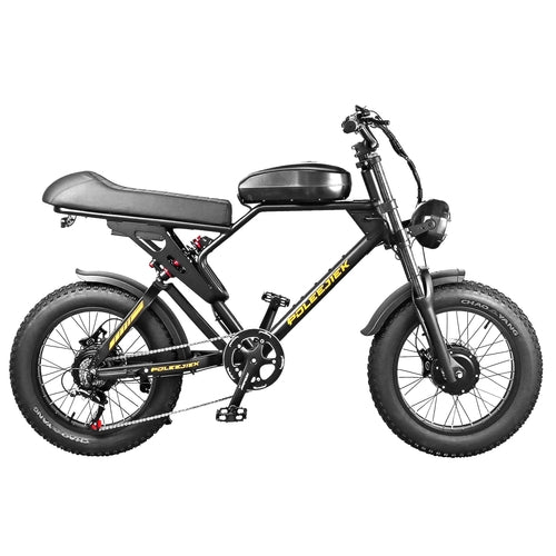 BLJ-F4 RetroCruze™ urban electric bike RetroCruze side view with fat tires and dual motor.