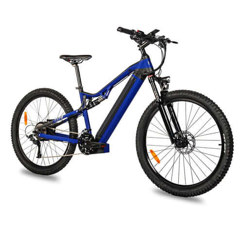 Siroock eMTB Electric Mountain Bike in blue color with modern design and rugged tires.