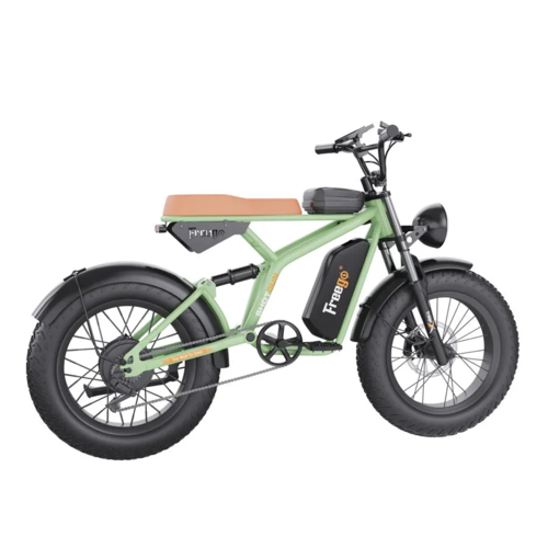 Freego 7 Speed Shimano Off Road Electric Bike with high-strength steel frame and fat tires.