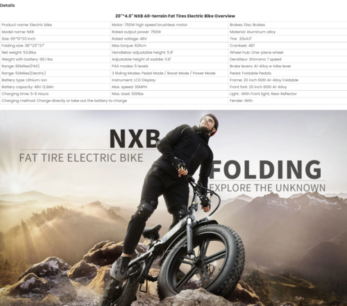 750W electric bike with fat tires, showcasing performance on all terrains with a rider on a fat tire electric bike.