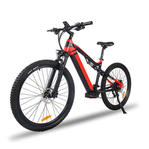 Siroock eMTB Electric Mountain Bike featuring a sleek design with black and red colors, perfect for off-road adventures.